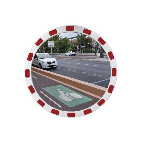 Miroir de surveillance rond et convexe - Distance vision 12 m - Bandes réfléchissantes - Usage intérieur et extérieur_0