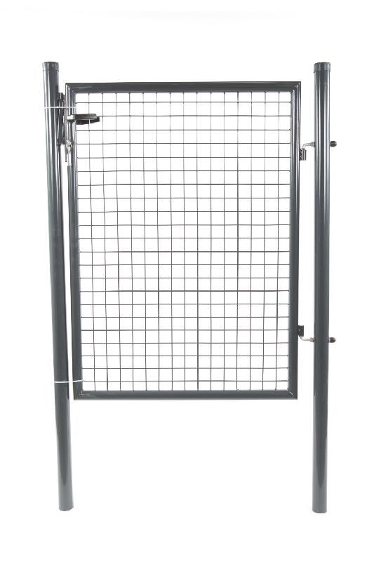 Portillon grillagé gris - H. 1,75 x L. 1,00 m avec serrure_0