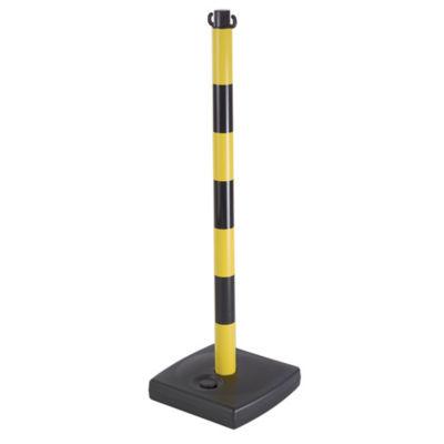 Poteau de signalisation PVC jaune et noir sur socle à lester_0