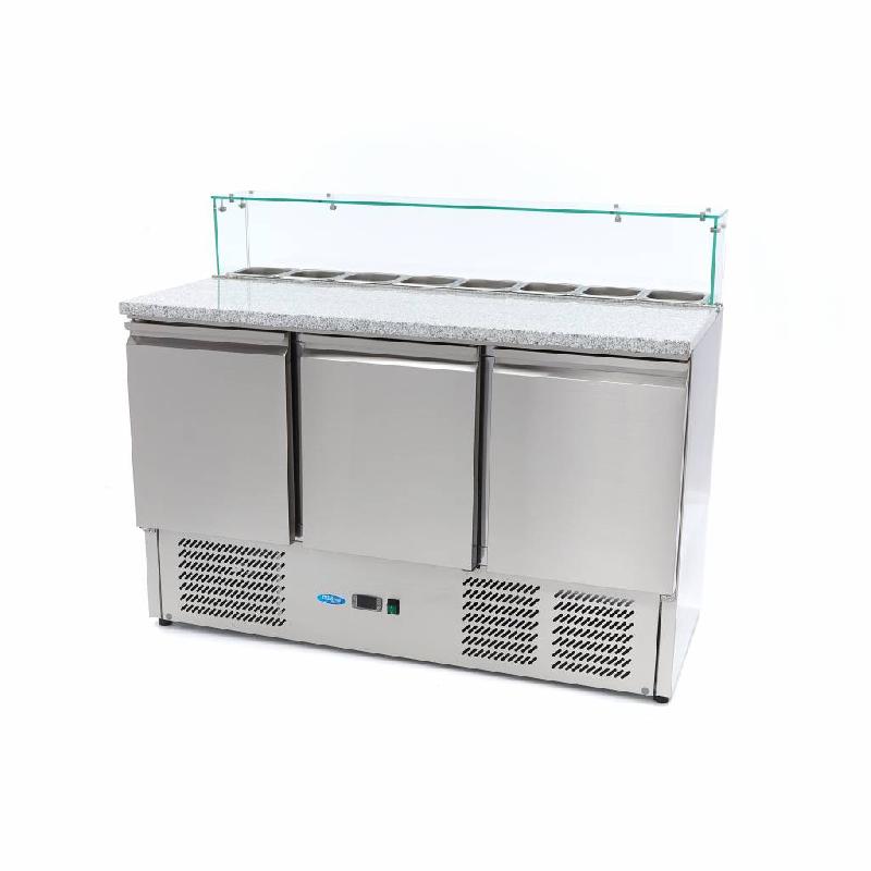 Réfrigérateur préparation pizzas - 137 cm - 3 portes -8 x 1/6 GN - incl couv Maxima 09400208_0