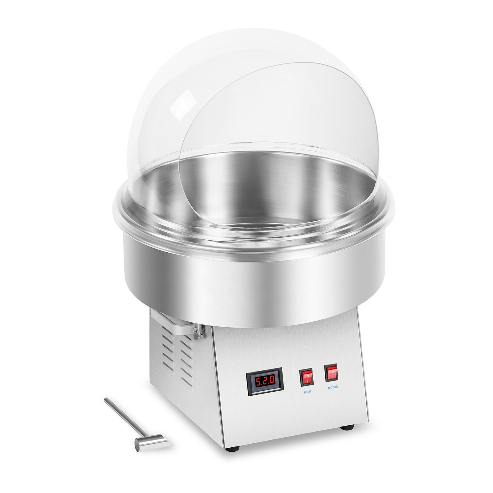 RCZK-SET1 - Machine à barbe à papa professionnelle - Royal Catering - modèle en acier inoxydable avec coupole de protection_0