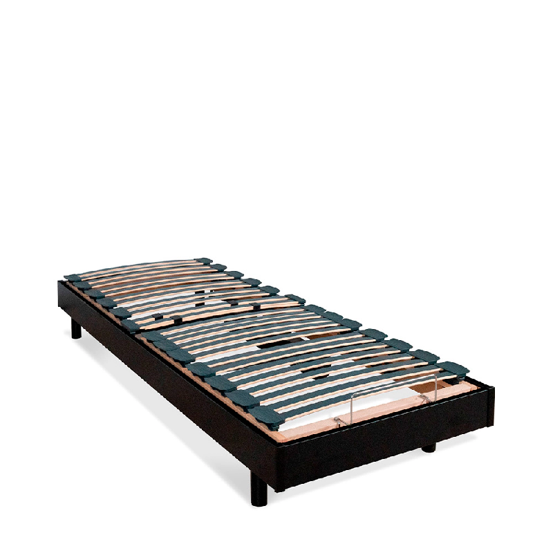 Sommier électrique  1 place Lattes 90x190 cm FLEX BELLECOUR - noir Bois massif 3SO03.01.NO.0919_0