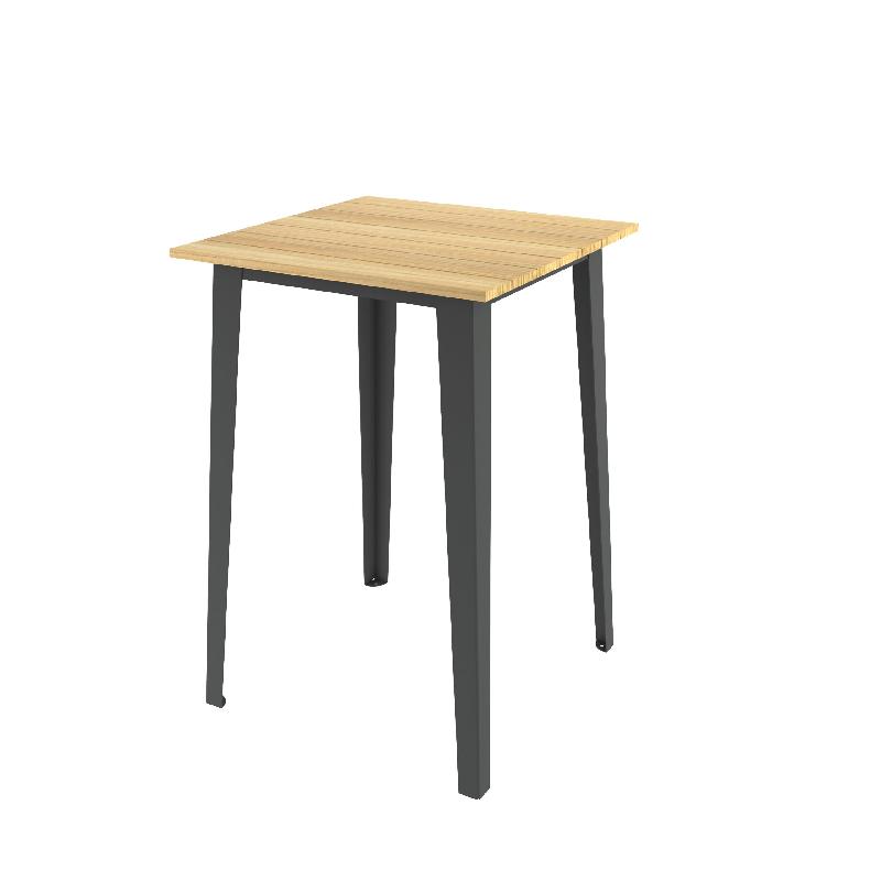 Table Haute Selim en Robinier et pieds fonte_0