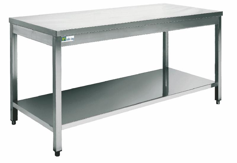 Table inox avec tablette inférieur 2100x700x870 mm - DC7021_0