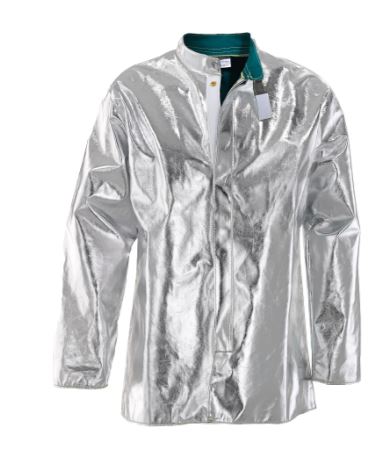 Veste aluminisée doublée en coton ignifugé avec col officier - protection chaleur et projections métal - PCVAD10-M - COVAL_0