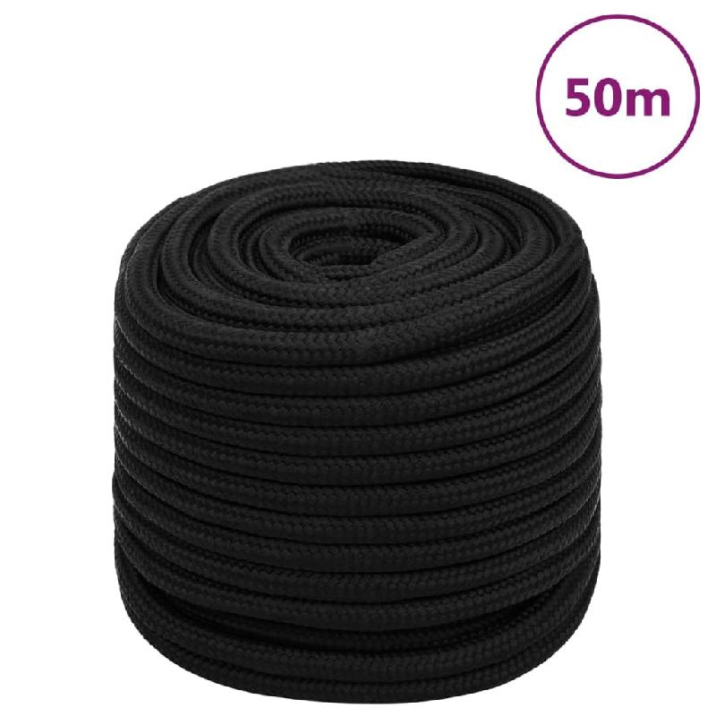 Vidaxl corde de travail noir 18 mm 50 m polyester 152838_0