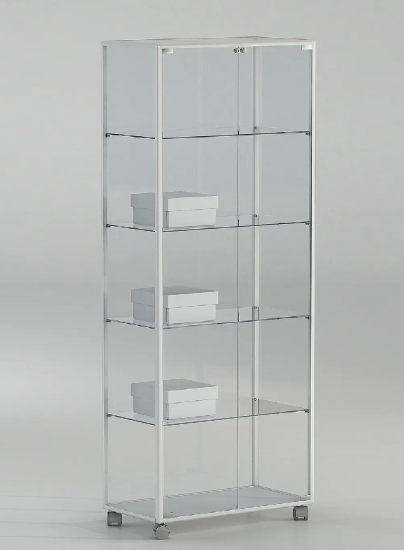 Vitrine armoire faible profondeur 71-18pva - blanc poli_0