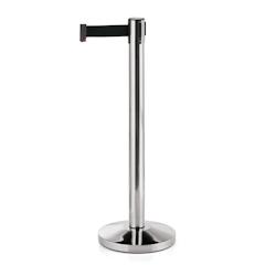 Poteau de délimitation sangle noir 200cm - WAS Germany - noir inox 2814 604_0