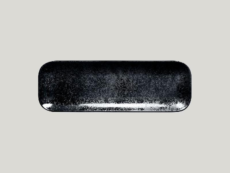 ASSIETTE PLATE RECTANGULAIRE NOIR PORCELAINE 38X21 CM KARBON RAK