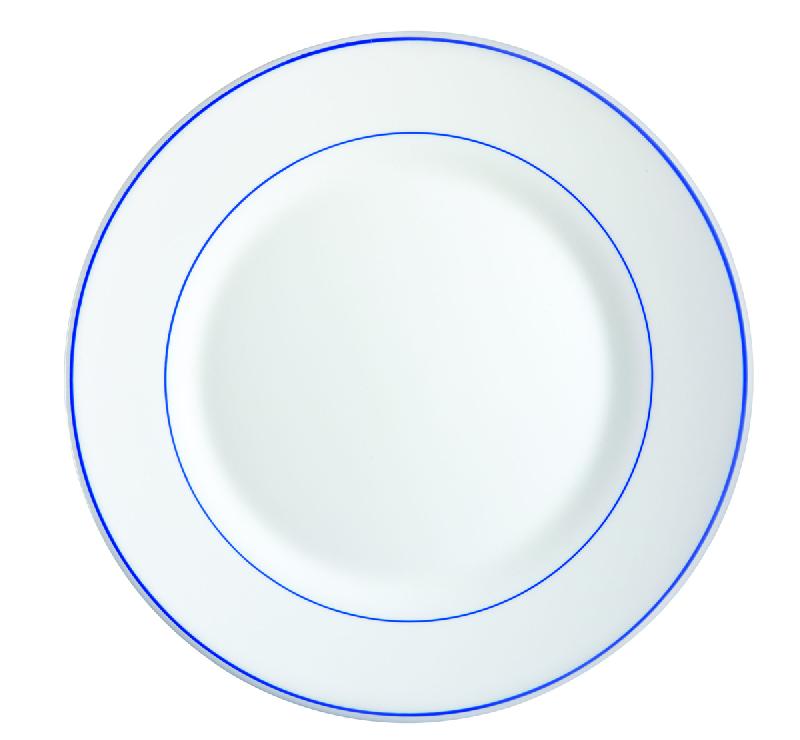 ASSIETTE PLATE ROND BLANC VERRE Ø 25 CM RESTAURANT FILET BLEU ARCOROC
