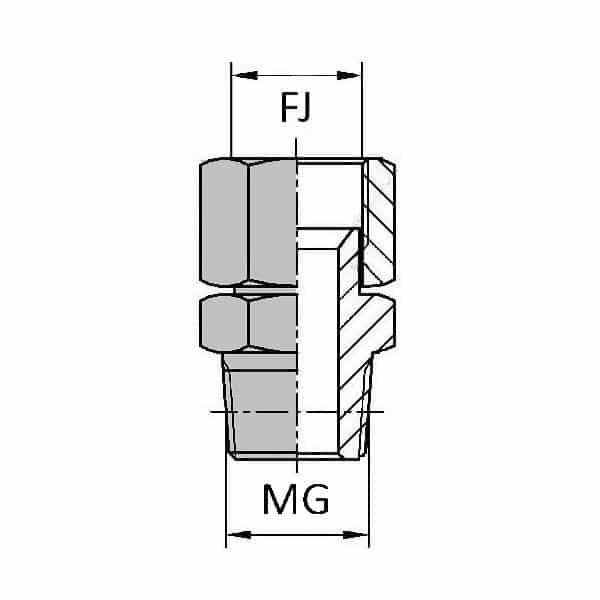 Adaptateurs - Droit femelle tournant JIC - X mâle gaz conique - 1