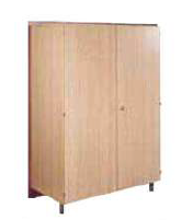 Armoire à portes battantes Wall - 2 portes - mélaminé chêne naturel et piétements acier tubulaire_0