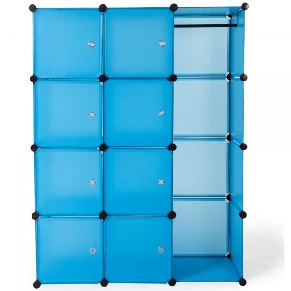 Armoire de rangement en plastique meuble penderie étagère avec portes