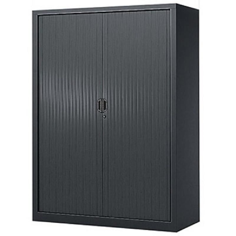 ARMOIRE MÉTAL CONFORT - A RIDEAUX - H. 160 X L. 120  CM - CORPS ANTHRACITE - RIDEAUX ANTHRACITE