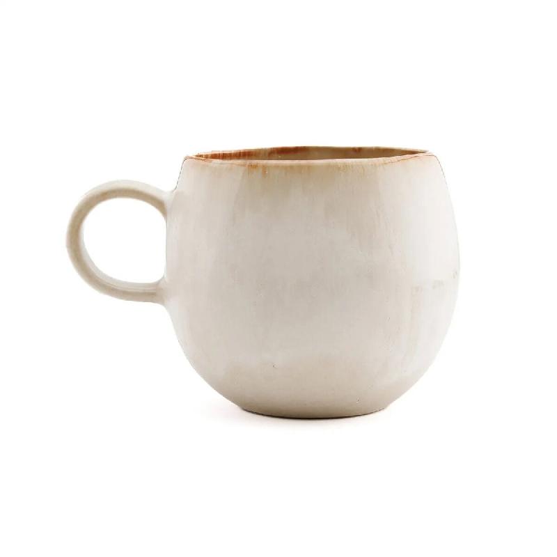 Bazar Bizar Mug en grès cérame 9x12x8 cm blanc - Lot de 6 - blanc Grès POCE053W-M-MTR6_0