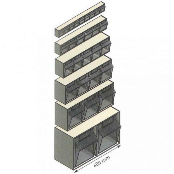 Bloc-tiroirs plastique basculant - Profondeur hors poignée 75 mm - 2 à 9 tiroirs - Marque Rolléco_0