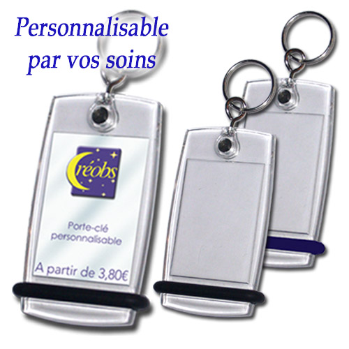 Boîte de 100 mini porte-clés Creoglass professionnel - joints bleus, noirs ou marrons - en polycarbonate_0