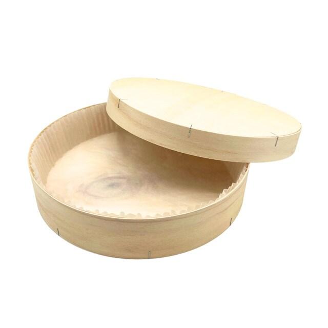 Boîte ronde en bois Ø240 H50mm avec caissette blanche 58 pièces JORIDEAL - beige en carton 3519400392358_0