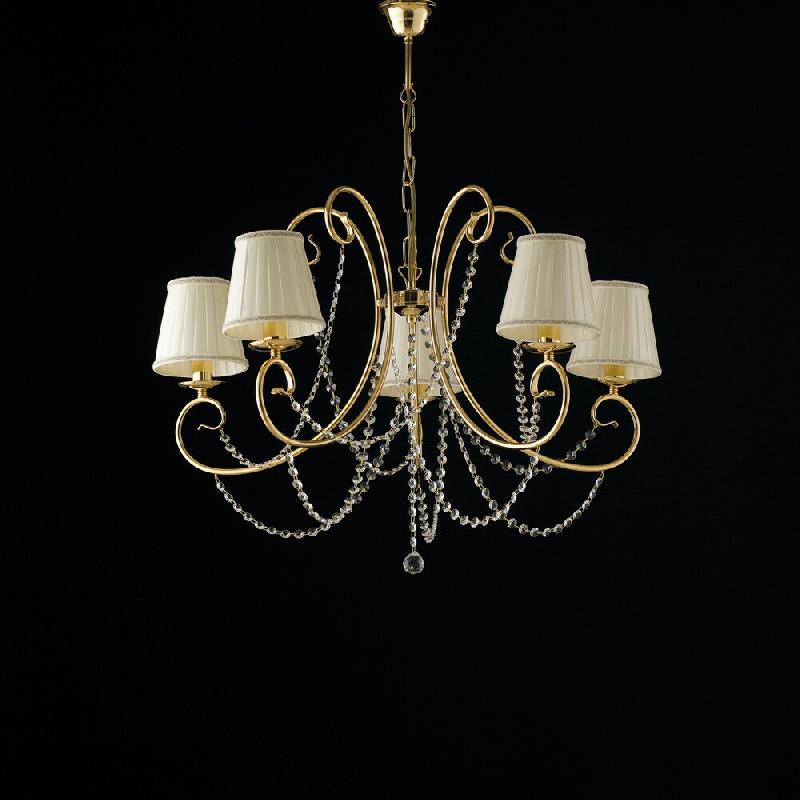 Bonetti Illumina Magda Lustre en fer doré 5 lumières avec 115 abat-jour d.72 BL146-5-OR-PAR - doré 8050713217402_0