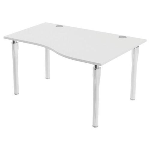 BUREAU NOGA VAGUE DROITE 140 X 100 CM BLANC BLANC