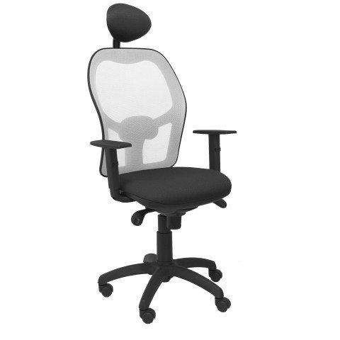 CHAISE JORQUERA EN MAILLE GRISE AVEC APPUI-TÊTE FIXE ET ASSISE BALI - NEGRO