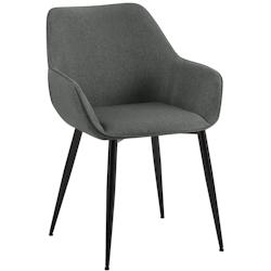 CLP Chaise de salle à manger Luena Gris foncé/Tissu - gris textile 327419_0