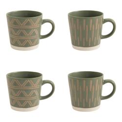 Coffret de 4 mugs Veracruz 40 cl -  Décoré Rond Grès Table Passion - multicolore Grès 3106232281778_0