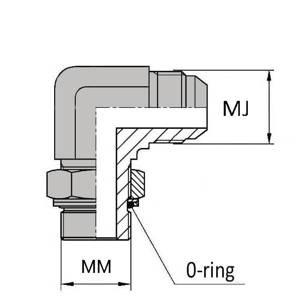 Coude orientable mâle JIC x mâle ISO - 90° - JCMIS90410 - CMJ7/16 / MI10X100_0