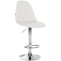 Décoshop26 - Tabouret de bar x1 avec repose-pieds hauteur réglable pivotant assise en PVC blanc cadre métallique chromé 10_0004827 - blanc 3000252_0