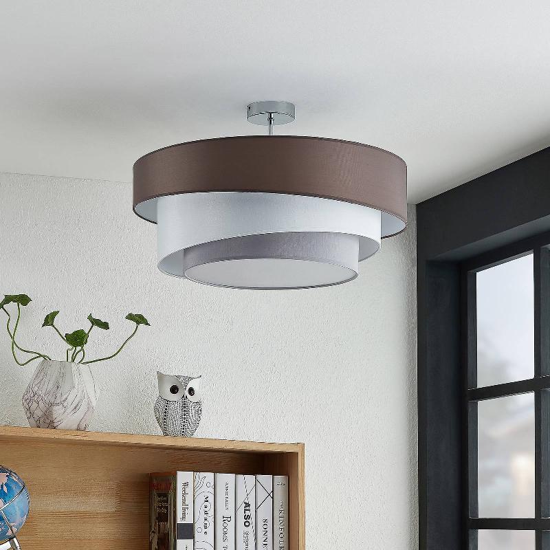 ELC MANASA PLAFONNIER GRIS-BRUN/BLANC/GRIS