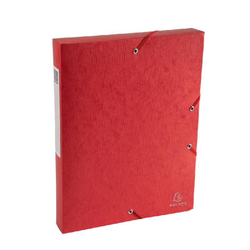 Exacompta - Réf. 50815E - 10 boites de classement Exabox Dos 40mm Carte lustrée Scotten - A4 - Rouge - rouge en carton 50815E_0