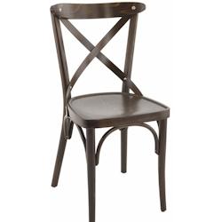France Mobilier CHR - Chaise Manon pour hôtel et restaurant en hêtre brun foncé 47 x 40 x 87cm (lot de 2) - 3760326520831_0