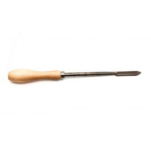 GRATTOIR À LAME AFFÛTABLE CHROMÉE POLIE - MANCHE EN BOIS VERNI - LAME TRIANGULAIRE SAM OUTILLAGE
