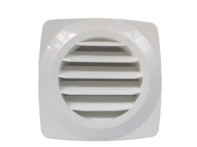 Grille d'aération ABS naturel - 13.8 x 13.8 cm - Anti-pluie - Intérieur et extérieur_0