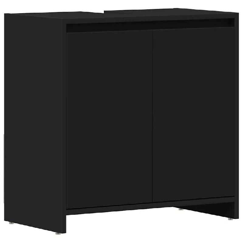 Helloshop26 - Armoire de salle de bain moderne avec rangement 60 x 33 x 61 cm en bois d'ingénierie noir 02_0047730 - noir Bois massif 3000234933249_0