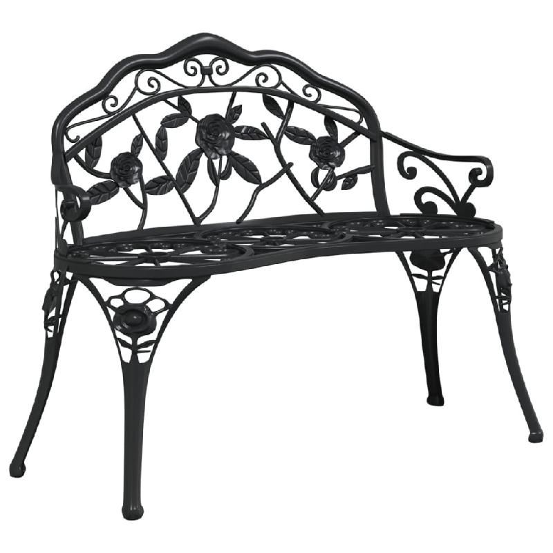 Helloshop26 - Banc de jardin meuble de patio d'extérieur terrasse 100 x 54 x 80 cm aluminium coulé noir 02_0011142 - noir aluminium 3000611482728_0
