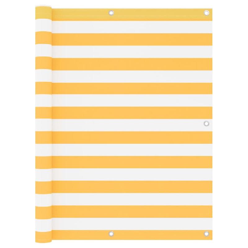 Helloshop26 - Écran de balcon brise pare vue protection confidentialité 120 x 300 cm tissu oxford blanc et jaune 02_0010074 - 3000541882728_0
