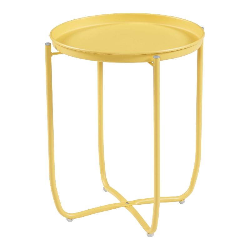 Helloshop26 - Table basse console d'appoint avec plateau amovible acier 53 x 40 cm jaune 03_0010761 - 3000225394028_0