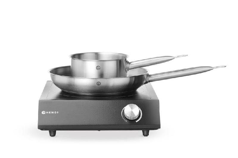 HENDI Set : Plaque de cuisson à induction 3500W + casserole + poêle,  Noir, 220-240V/3500W, 320x395x(H)95mm - noir 239889_0