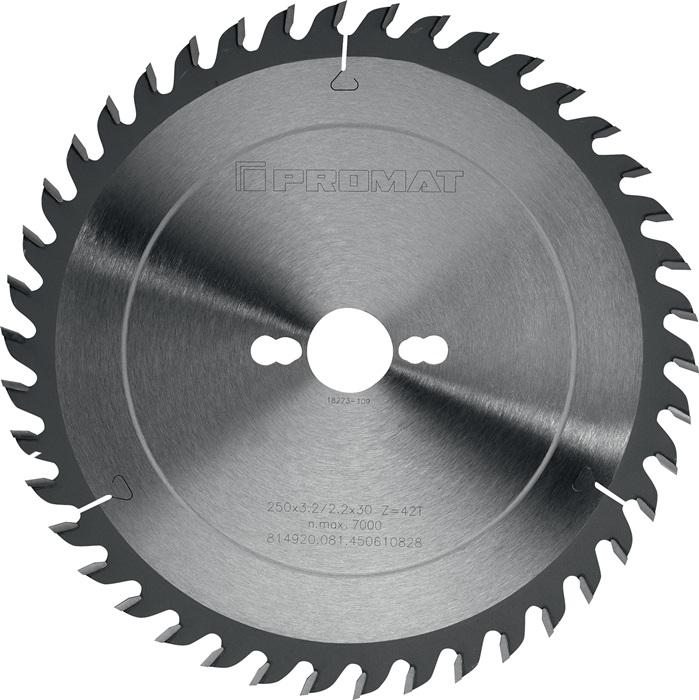 Lame pour scie circulaire de précision PROMAT - D. Ext. 250 mm - 42 dents WZ - Perçage 30 mm - Coupe 3,2 mm - Carbure_0