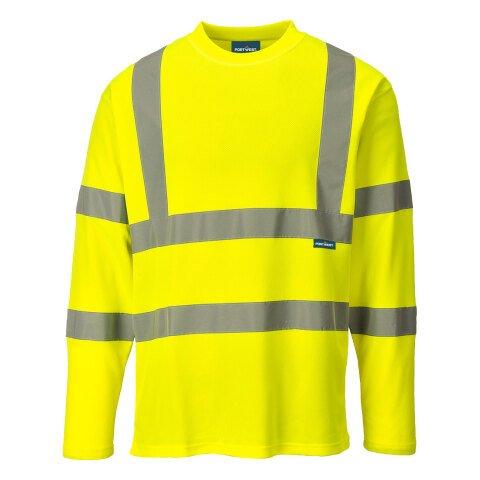 LOT DE 2 - PORTWEST S278 T-SHIRT HI-VIS MANCHES LONGUES JAUNE - TAILLE L