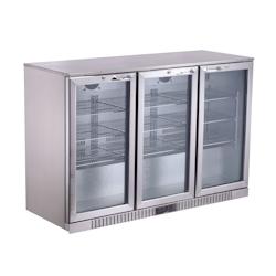 METRO Professional Arrière bar 3 portes GBC 3003S, inox/aluminium/verre, 135 x 53 x 86,5 cm, 308 L, froid ventilé, 160 W, avec serrure, argenté - a_0