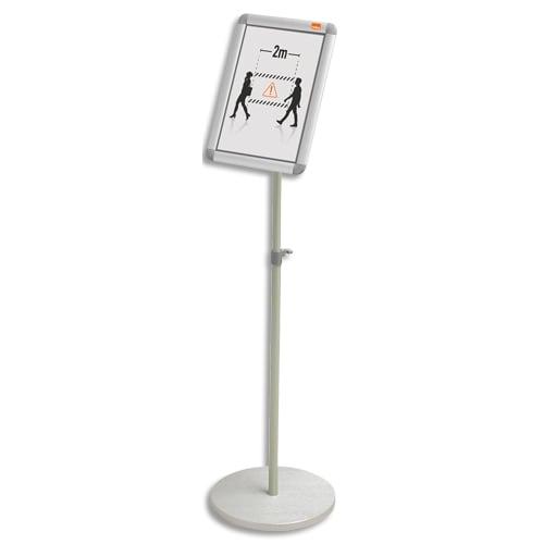 Nobo présentoir sur pied pour porte-affiche clipsable, aluminium, a4_0