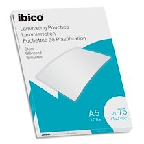 PACK DE 100 POCHETTES DE PLASTIFICATION BRILLANTES A5, 75 MICRONS 627314 - LOT DE 3
