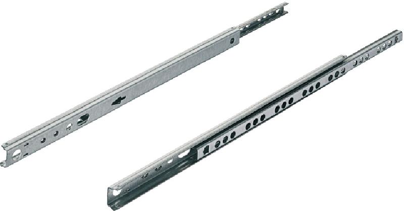 PAIRE DE COULISSE À BILLES À SORTIE PARTIELLE RAINURE DE 17MM LONGUEUR 182MM ACIER PRÉ-ZINGUÉ - 450.25.405
