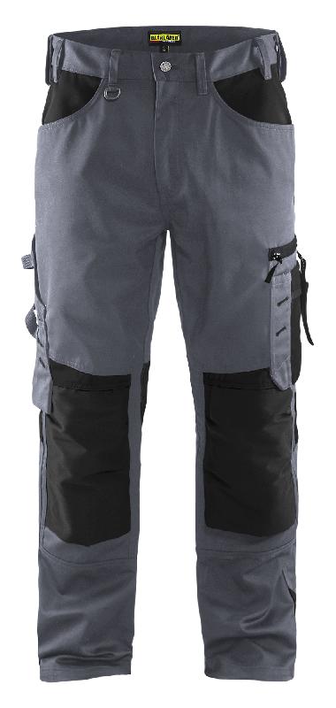 PANTALON ARTISAN SANS POCHES FLOTTANTES GRIS CLAIR/NOIR T42 - BLÅKLÄDER - 155618609499C48