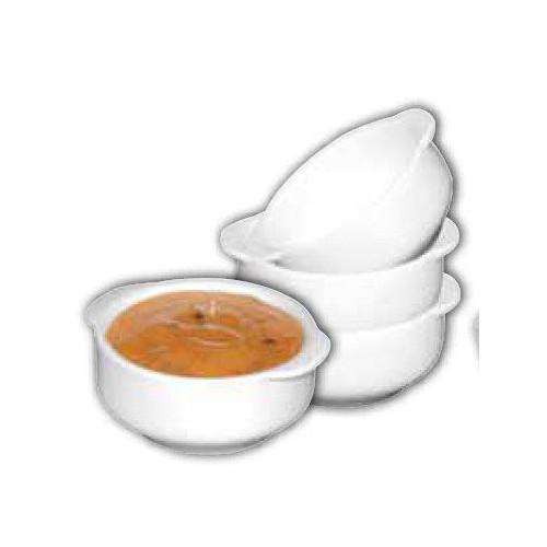 PETITS RAMEQUINS EN PORCELAINE BLANCHE OLYMPIA - LOT DE 12