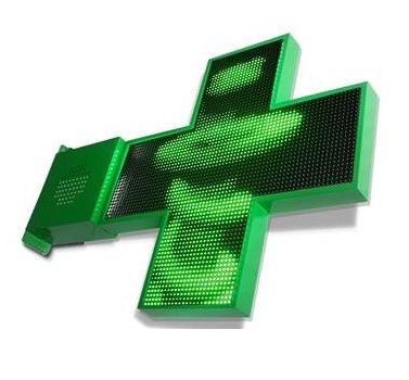 Pharma led 1000 - enseigne pharmacie - sarl identy sign - dimensions : 1000 x 1000 mm_0