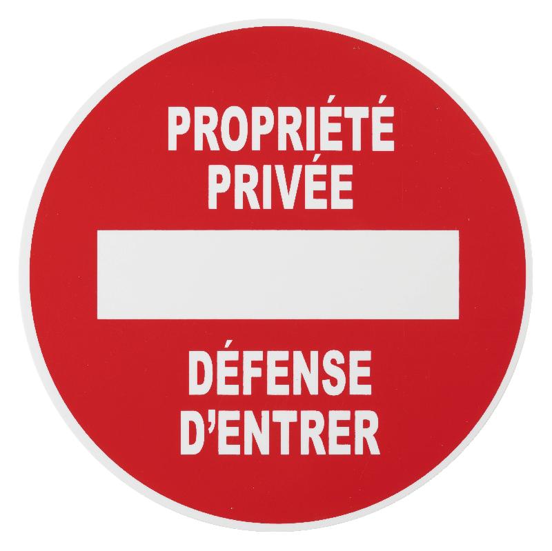 Plaque signalétique Ø180 mm - Propriété privée avec adhésif - Polystyrène - Réf. 00967134 - Marque THIRARD_0