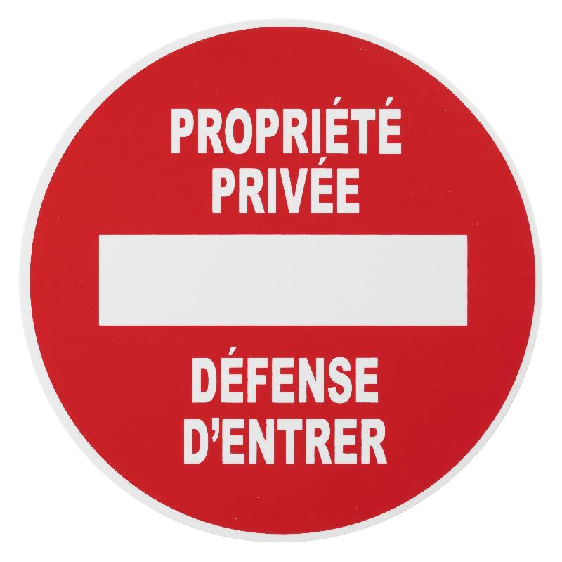 PLAQUE SIGNALÉTIQUE Ø 180MM PROPRIÉTÉ PRIVÉE